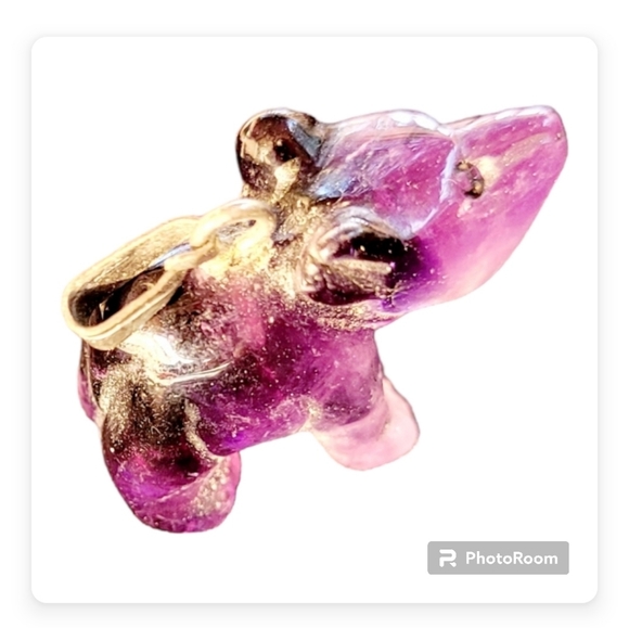 Genuine Amethyst Bear Necklace Pendant. - Picture 2 of 6